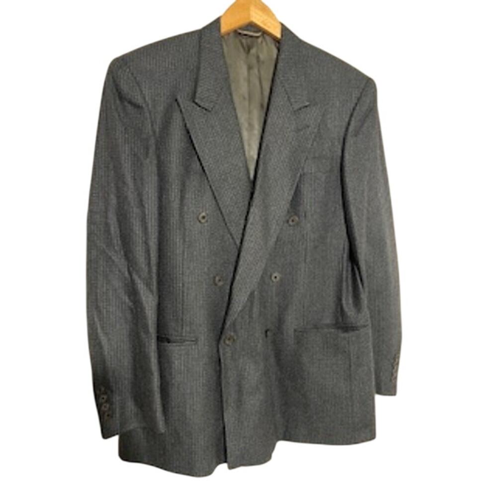 Christian Dior Men's sz 42R Grey Double Breasted Wool Sport Jacket Vintage